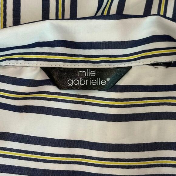 Mlle Gabrielle Striped Belted Shirt Dress Size Large - Picture 6 of 12